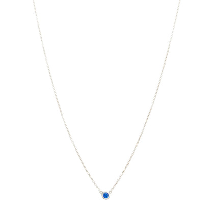 Tiffany Platinum Blue Sapphire .11ct Elsa Peretti Color by the Yard Necklace 1 of 8