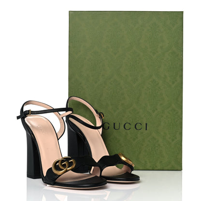 Gucci Lifford Calfskin GG Marmont Ankle Wrap 105mm Sandals 36 Black 8 of 8