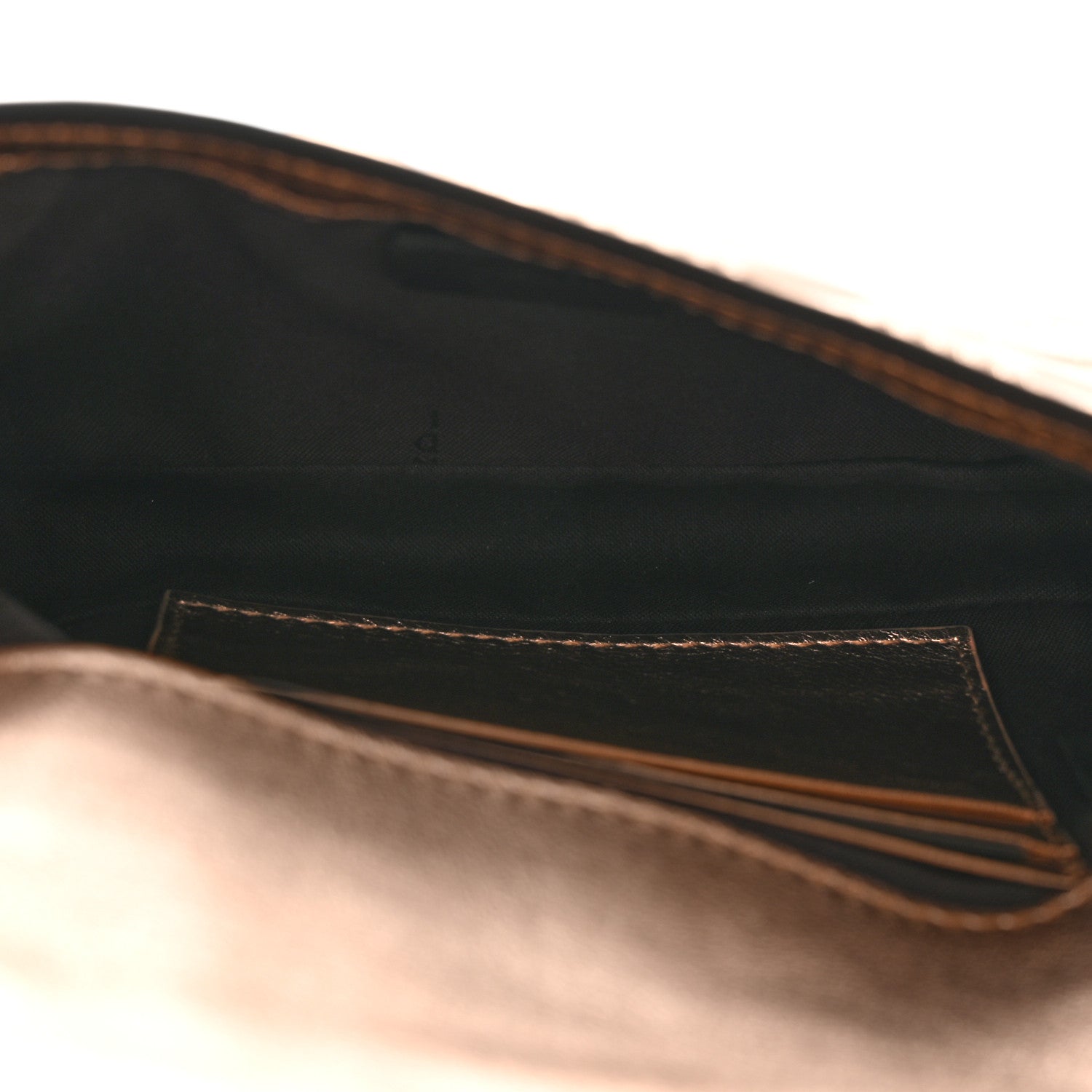 Fendi Vitello Laminato FF 1974 Embossed Mini Baguette Rame 5 of 14