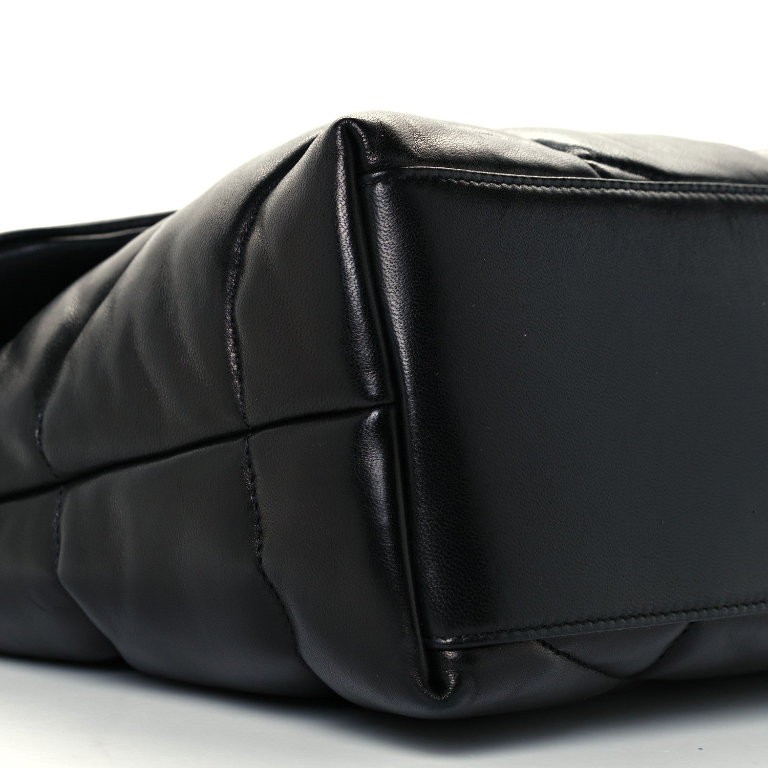 Saint Laurent Lambskin Quilted Medium Loulou Puffer Monogram Chain Satchel Black 10 of 11