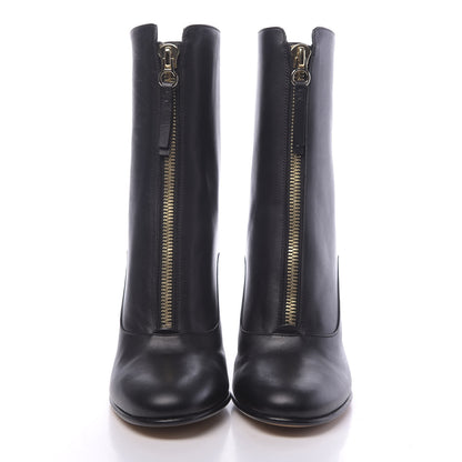 Valentino Garavani Calfskin Rebelle Front Zip Boots 41 Black 2 of 9