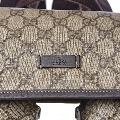 Gucci GG Supreme Monogram Medium Single Buckle Rucksack Backpack Beige Ebony Brown 9 of 11