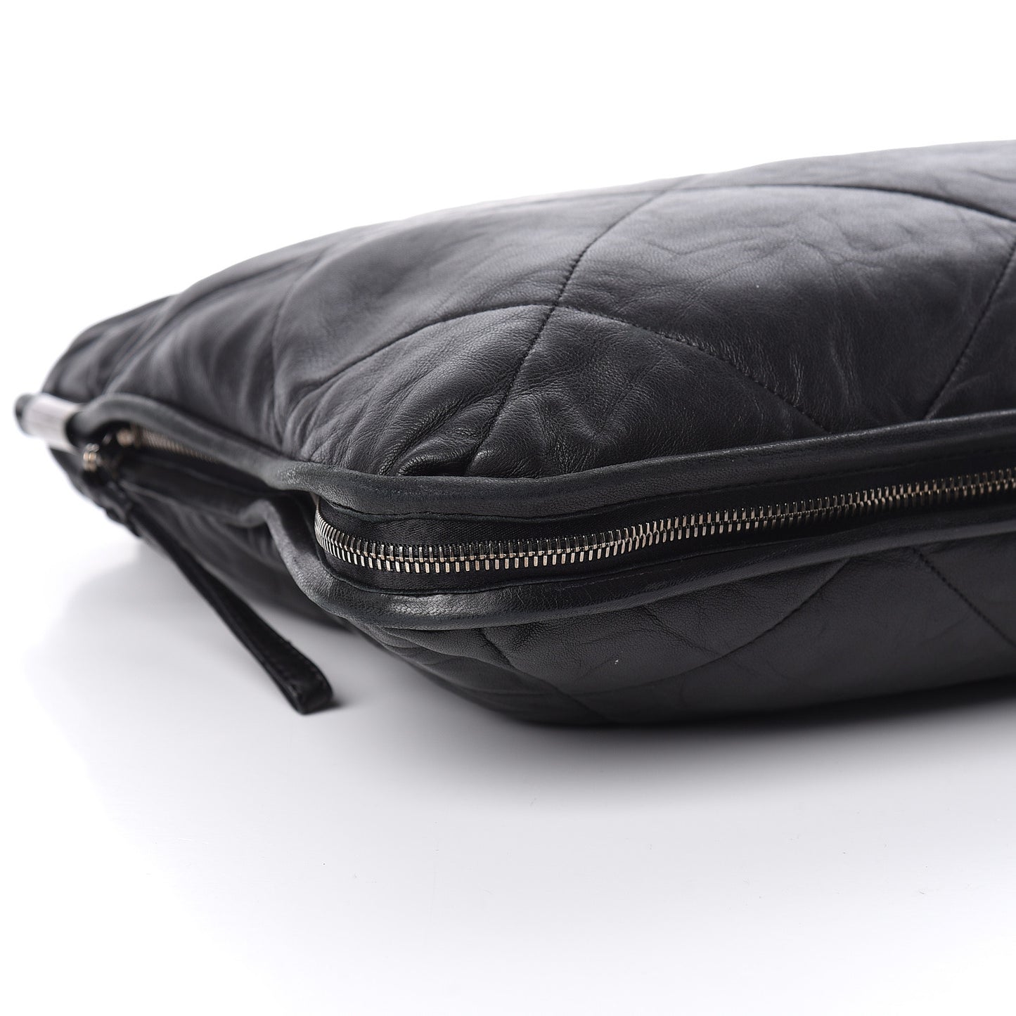Lambskin Quilted Amalia Tote Black