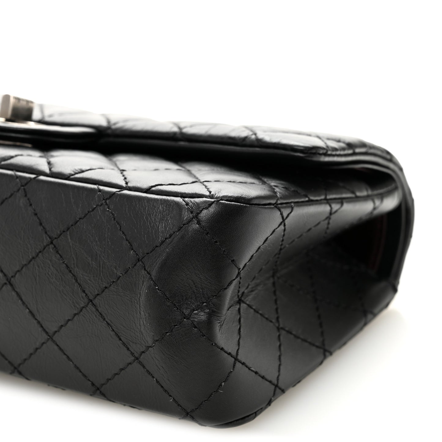 Aged Calfskin Quilted 2.55 Reissue 225 Flap Black