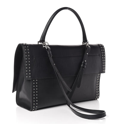 Givenchy Grained Calfskin Studded Medium Shark Lock Satchel Black 4 of 15
