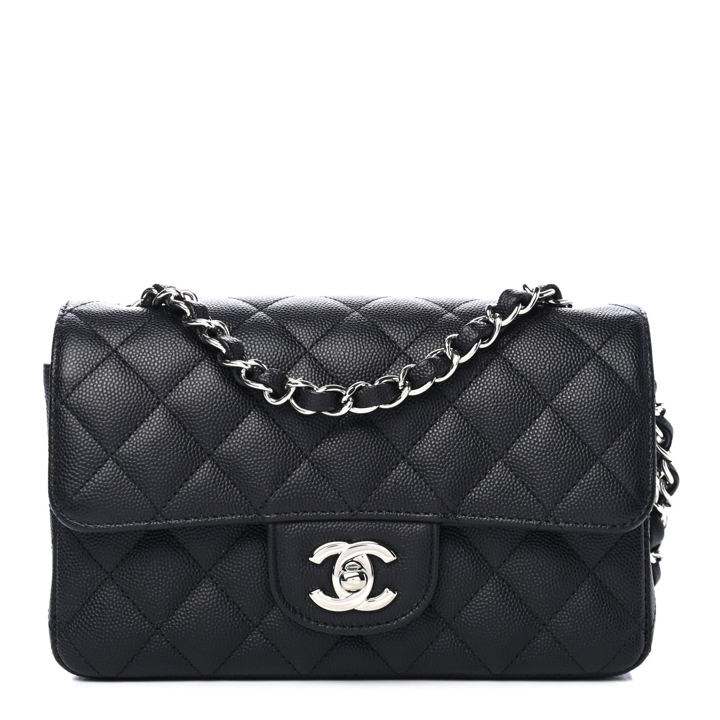 Caviar Quilted Mini Rectangular Flap Black