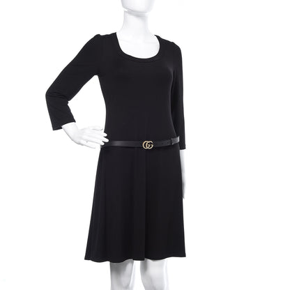 Gucci Calfskin Pearl Double G 20mm Belt 90 36 Black Cream 2 of 6