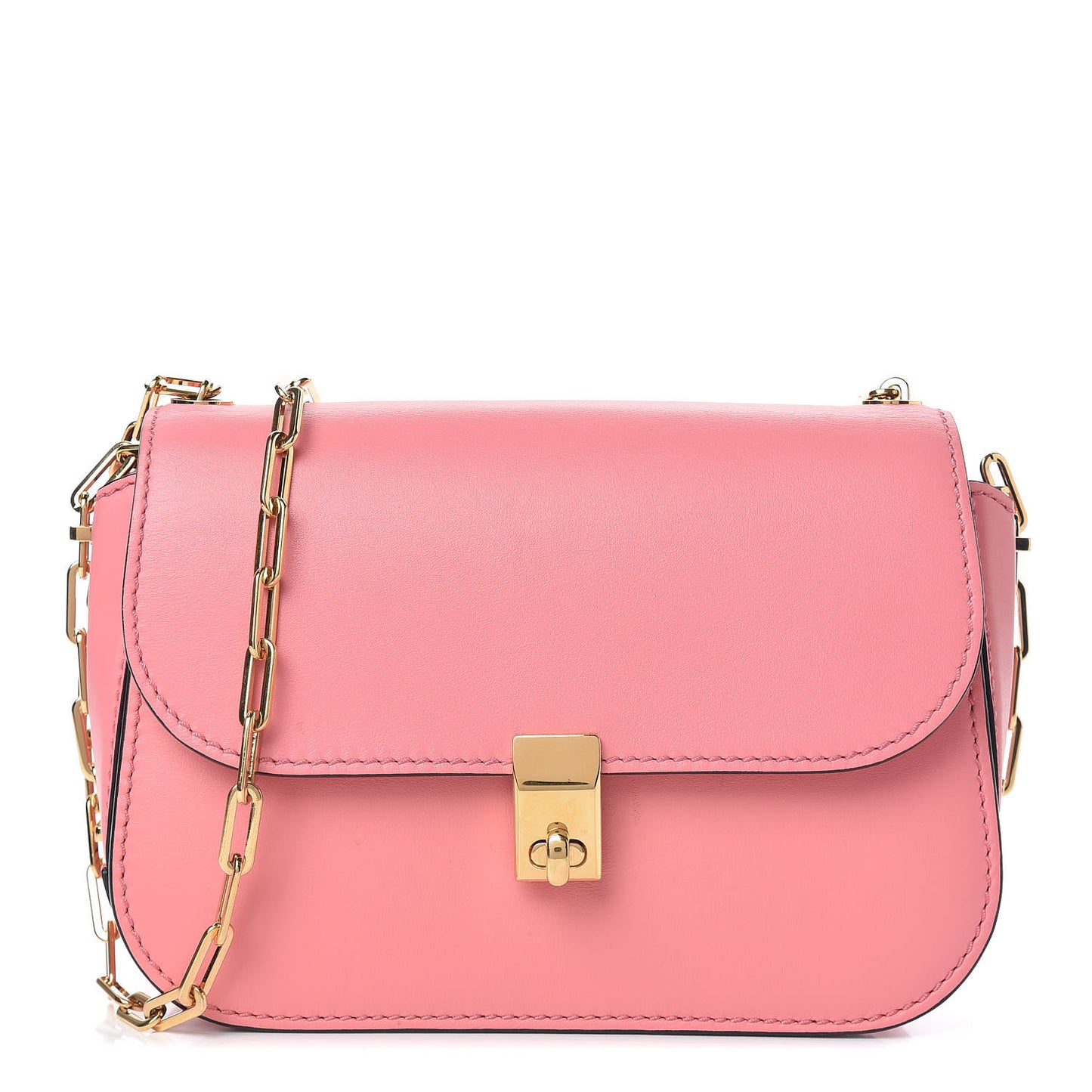 Vitello Chain Flap Bag Paradise Rose