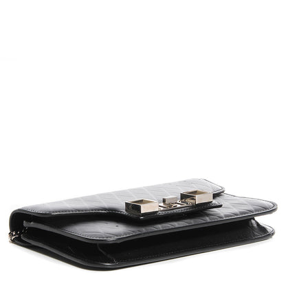 Proenza Schouler Calfskin Embossed Crosshatch PS11 Chain Wallet Black 4 of 7