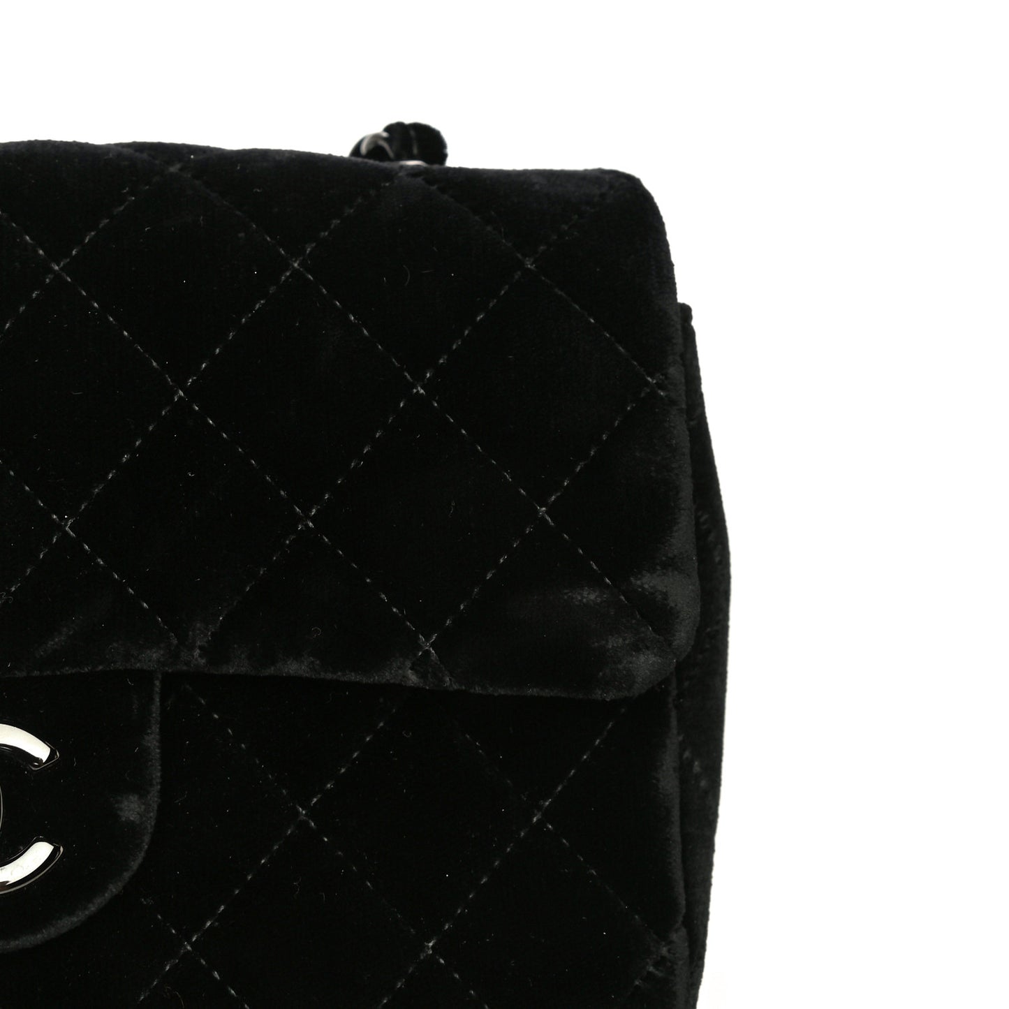 Velvet Quilted Mini Rectangular Flap So Black