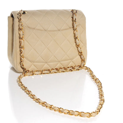 Chanel Lambskin Quilted Mini Square Flap Beige Clair 3 of 9