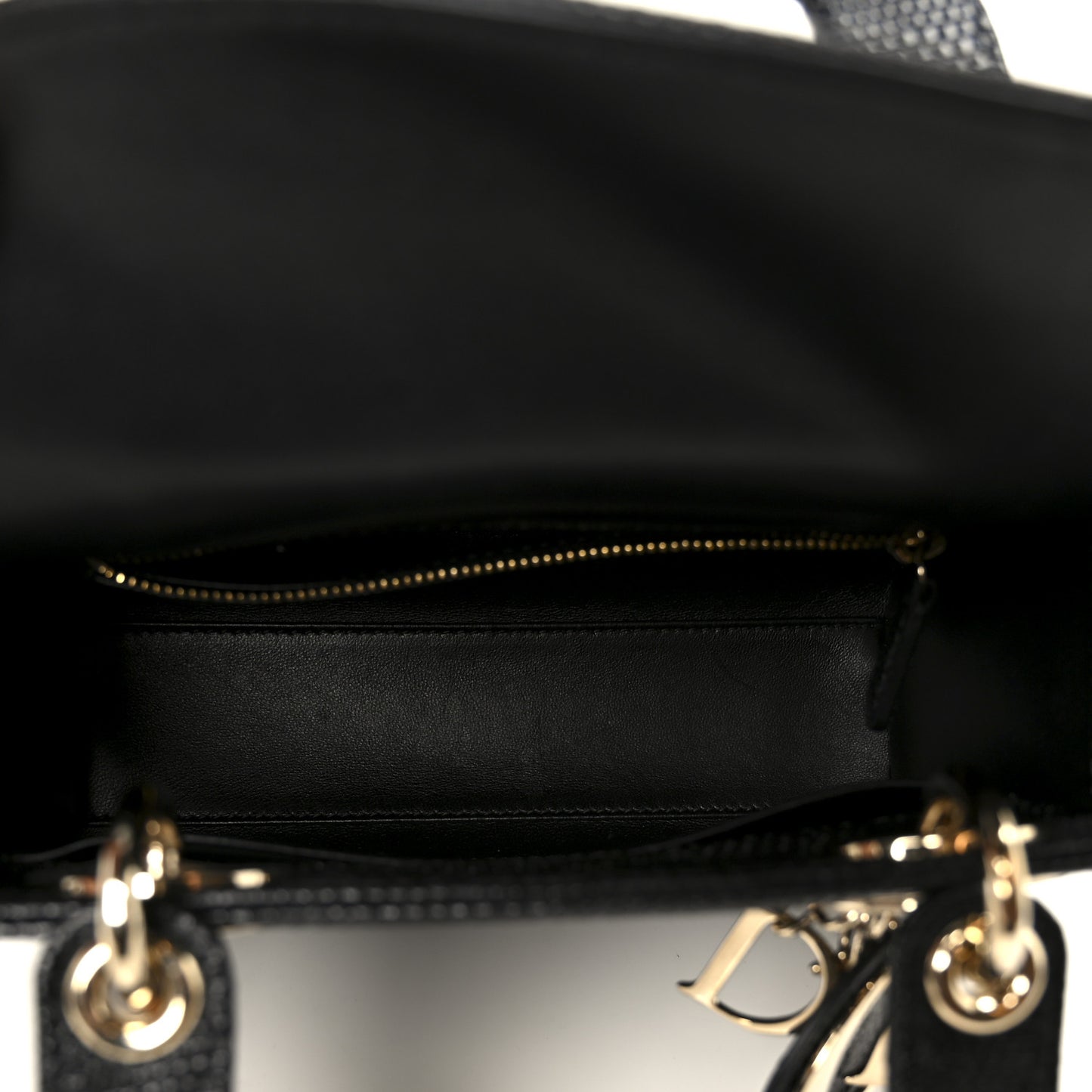 Lizard Small Lady Dior Black