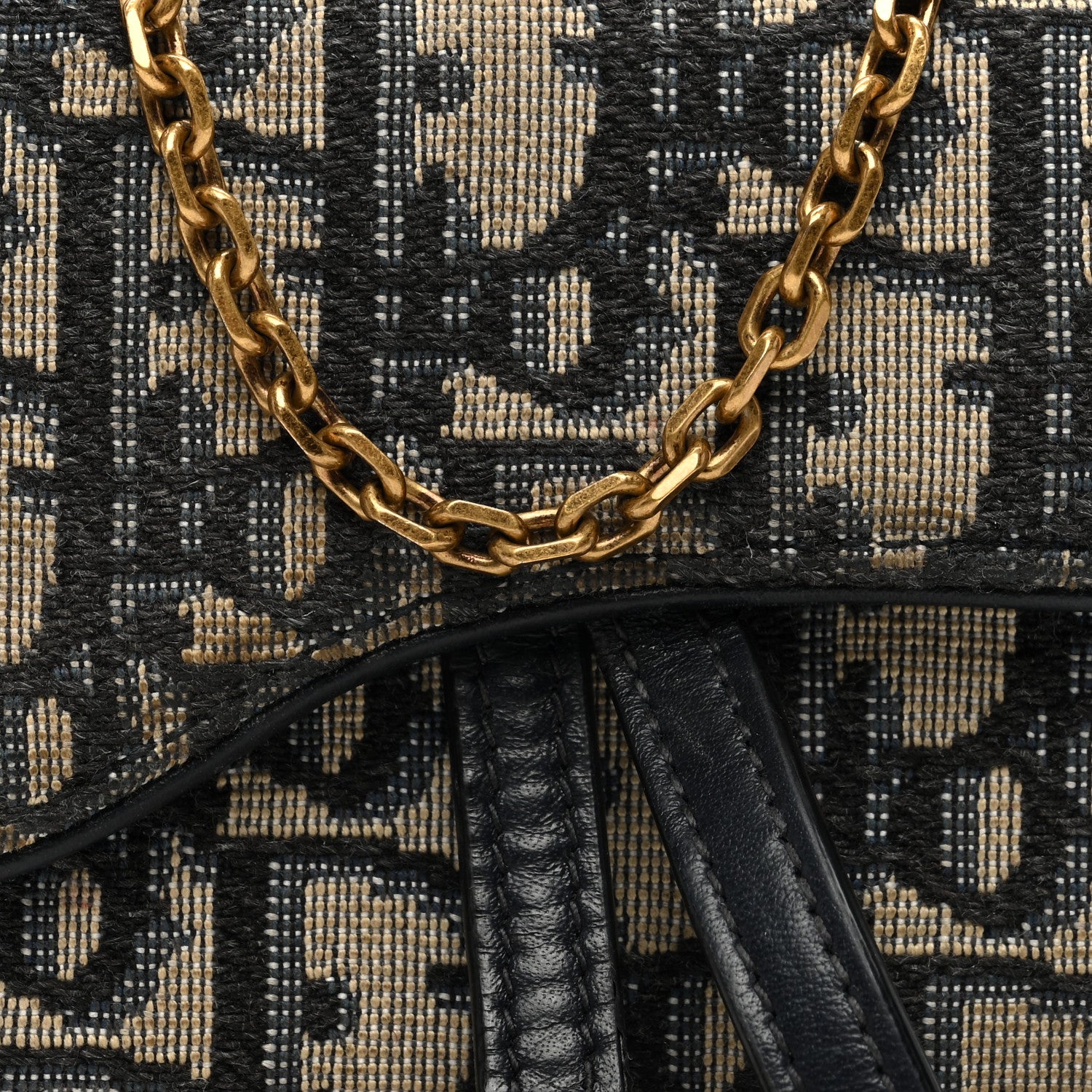 Christian Dior Oblique Nano Saddle Chain Pouch Blue 8 of 14