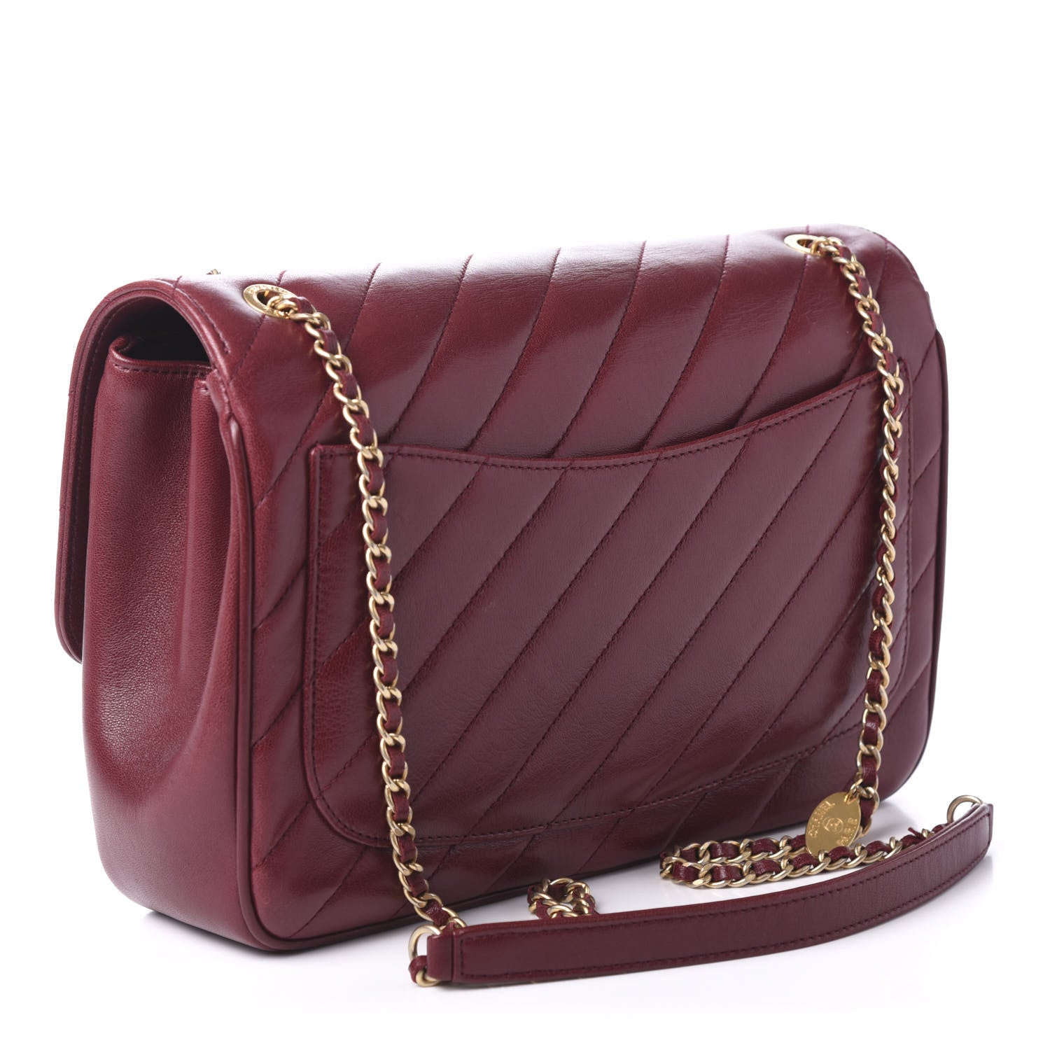 Chanel Lambskin Quilted Jumbo Coco Vintage Flap Burgundy 3 of 11