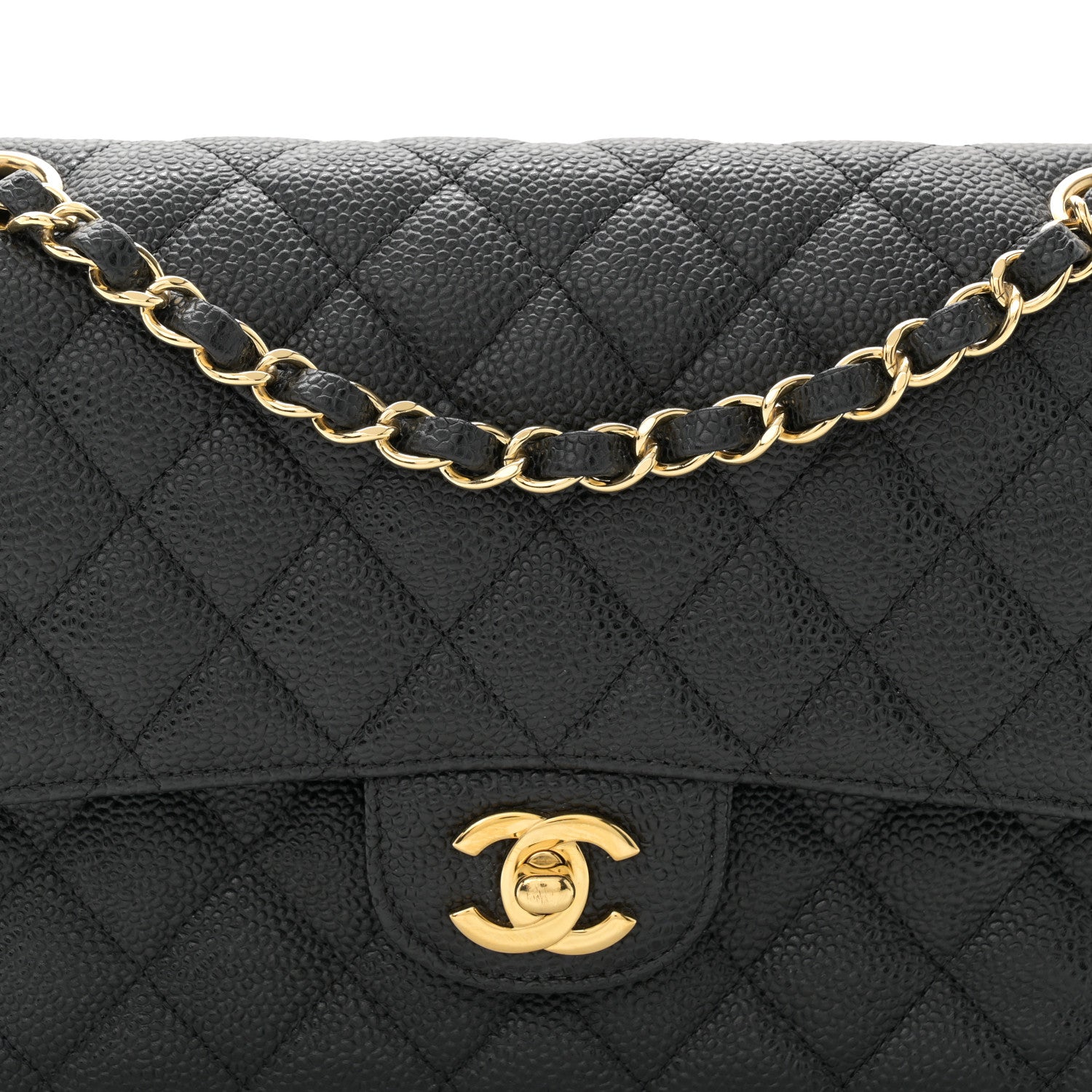 Chanel Caviar Quilted Medium Double Flap Black 8 of 10