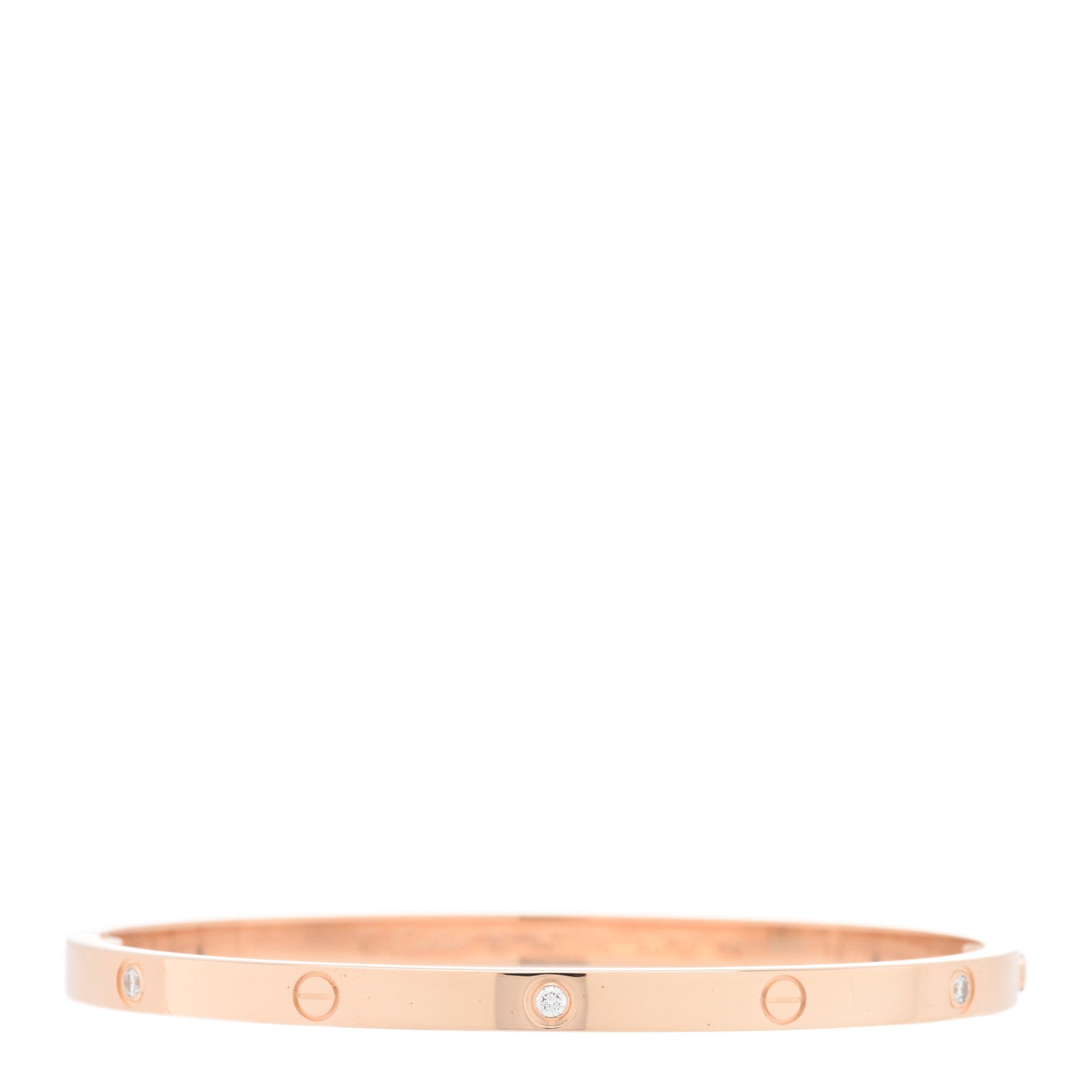 Cartier 18K Pink Gold 6 Diamond Small LOVE Bracelet 16 1 of 5