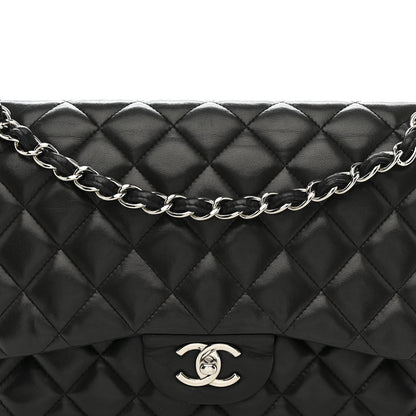 Chanel Lambskin Quilted Jumbo Double Flap Black 8 of 16