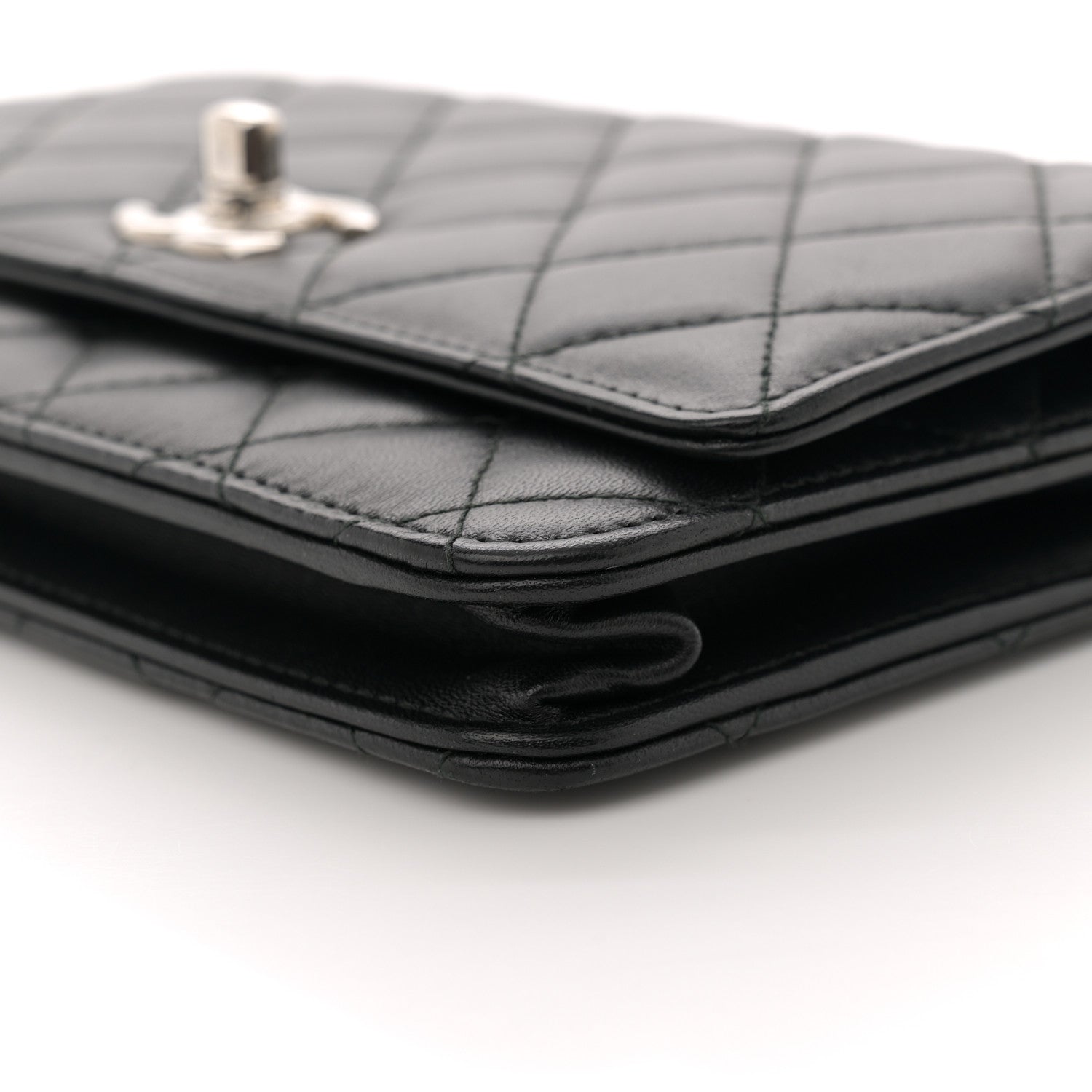 Chanel Lambskin Quilted Trendy CC Wallet On Chain WOC Black 10 of 14