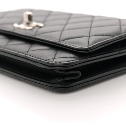 Chanel Lambskin Quilted Trendy CC Wallet On Chain WOC Black 10 of 14