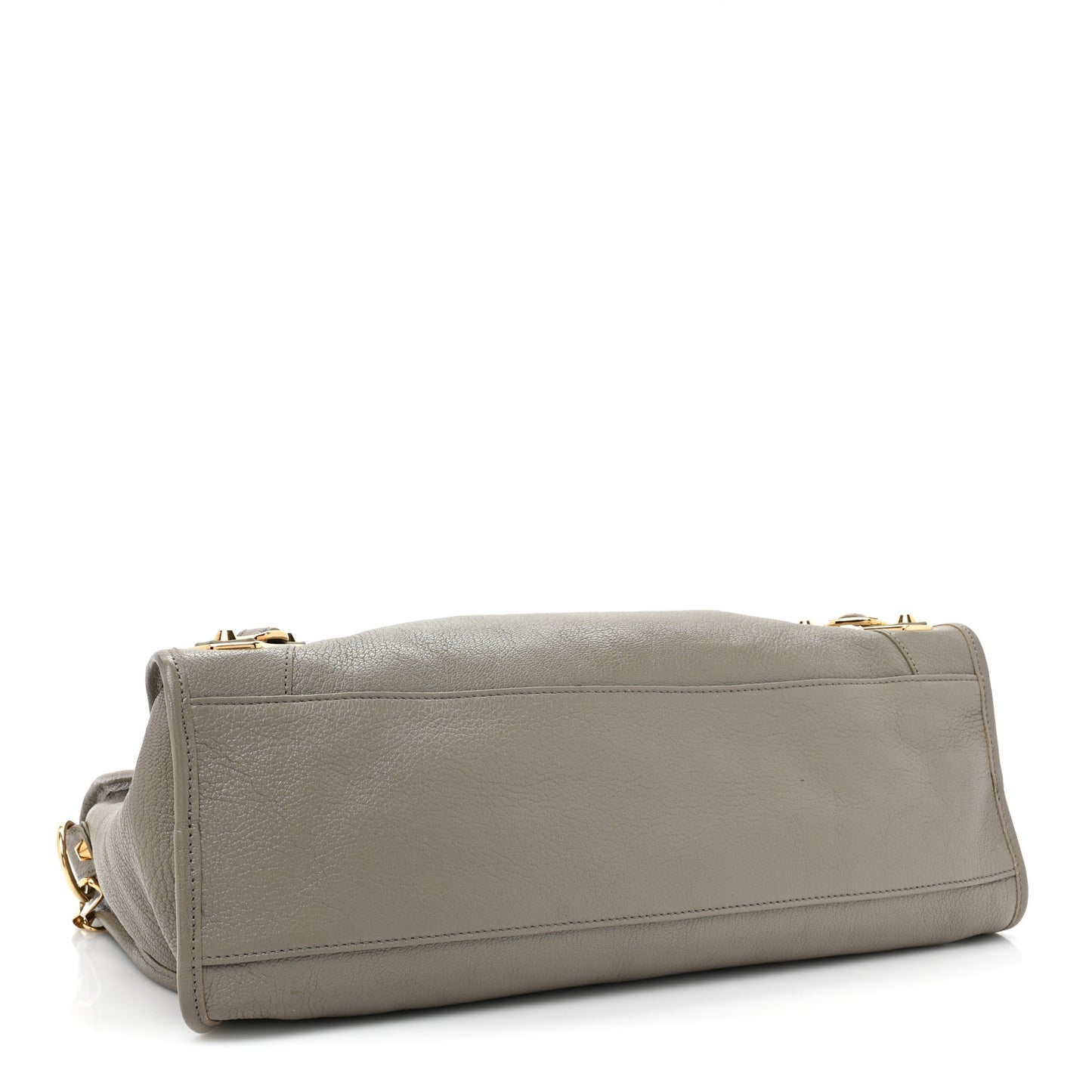 Chevre Gold Metallic Edge Hardware City Gris Taupe