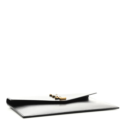 Saint Laurent Smooth Shiny Calfskin Monogram Uptown Pouch Black 4 of 7