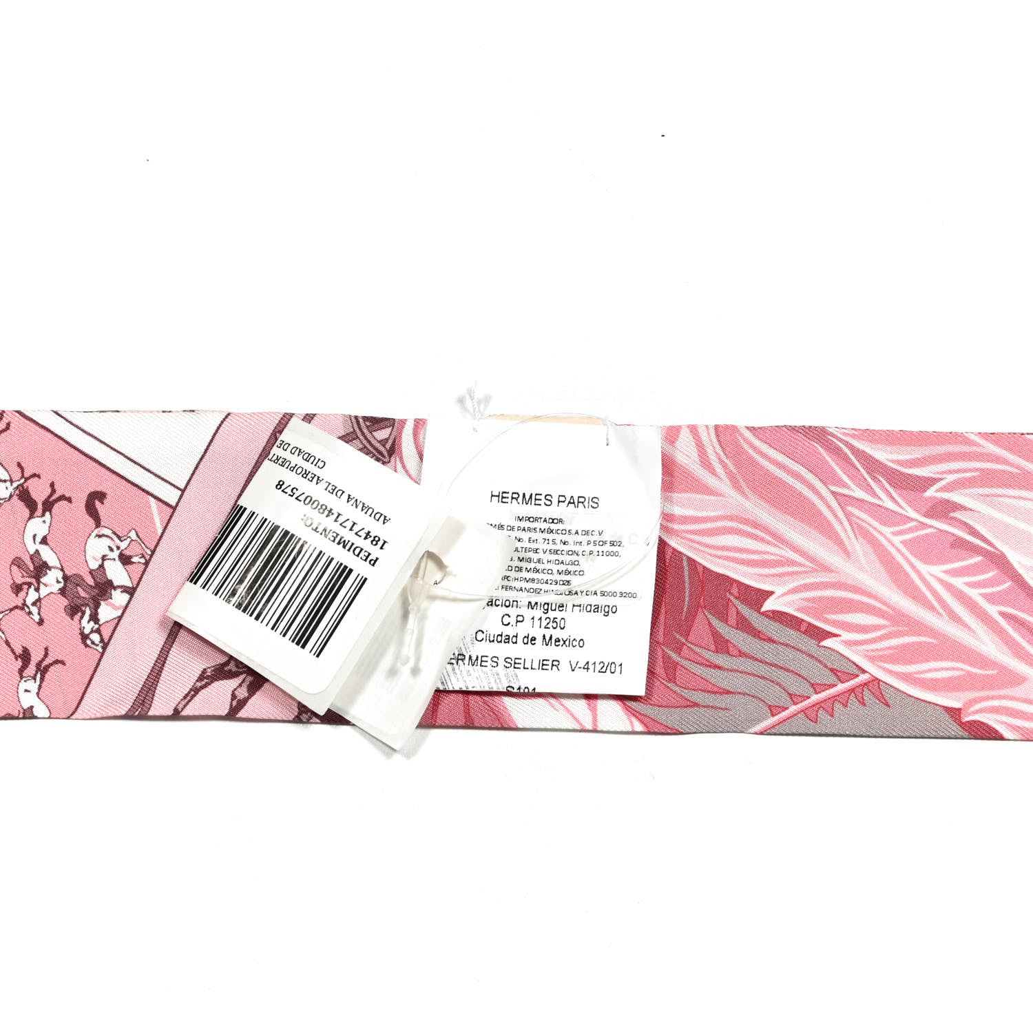 Hermes Silk Cheval Phoenix Twilly Grenadine Rose Gris 4 of 4