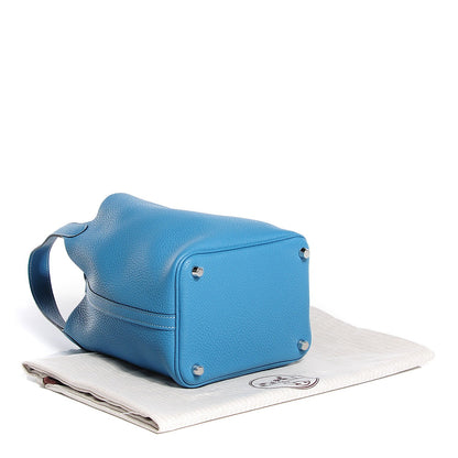 Hermes Taurillon Clemence Picotin Lock 18 PM Blue Jean 4 of 13