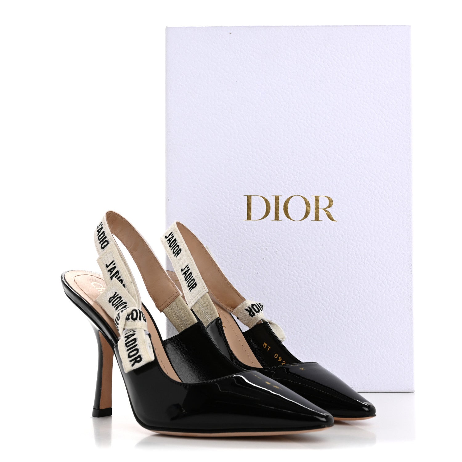Christian Dior Patent Ribbon J'Adior Slingback 100mm Pumps 35 Black 10 of 10