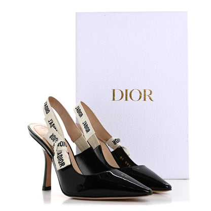 Christian Dior Patent Ribbon J'Adior Slingback 100mm Pumps 35 Black 10 of 10