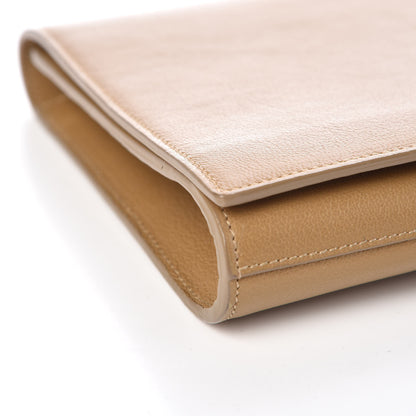 Saint Laurent Calfskin Monogram Large Belle De Jour Clutch Beige 8 of 9
