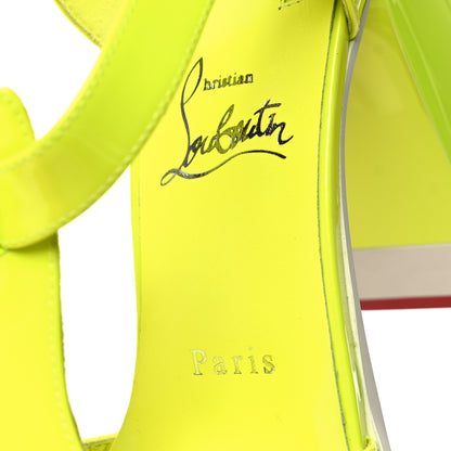 Christian Louboutin Patent Perle Meduzette 100 Lug Sole Sandals 39.5 Fluo Yellow 7 of 9