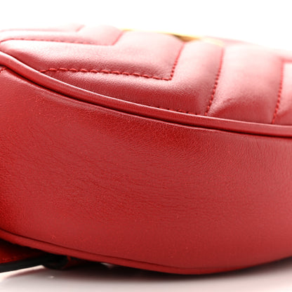 Gucci Calfskin Matelasse GG Marmont Belt Bag 95 38 Hibiscus Red 10 of 14