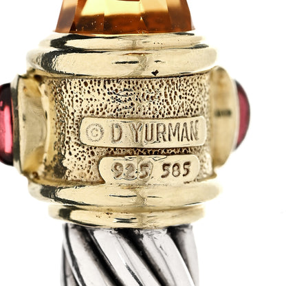 David Yurman Sterling Silver 14K Yellow Gold Citrine Iolite Garnet 10mm Cable Renaissance Bracelet 4 of 4