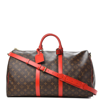 Louis Vuitton Calfskin Monogram Keepall Bandouliere 50 Coquelicot 1 of 8