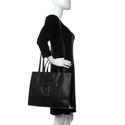 Telfar Vegan Leather Medium Shopping Bag Black 2 of 11