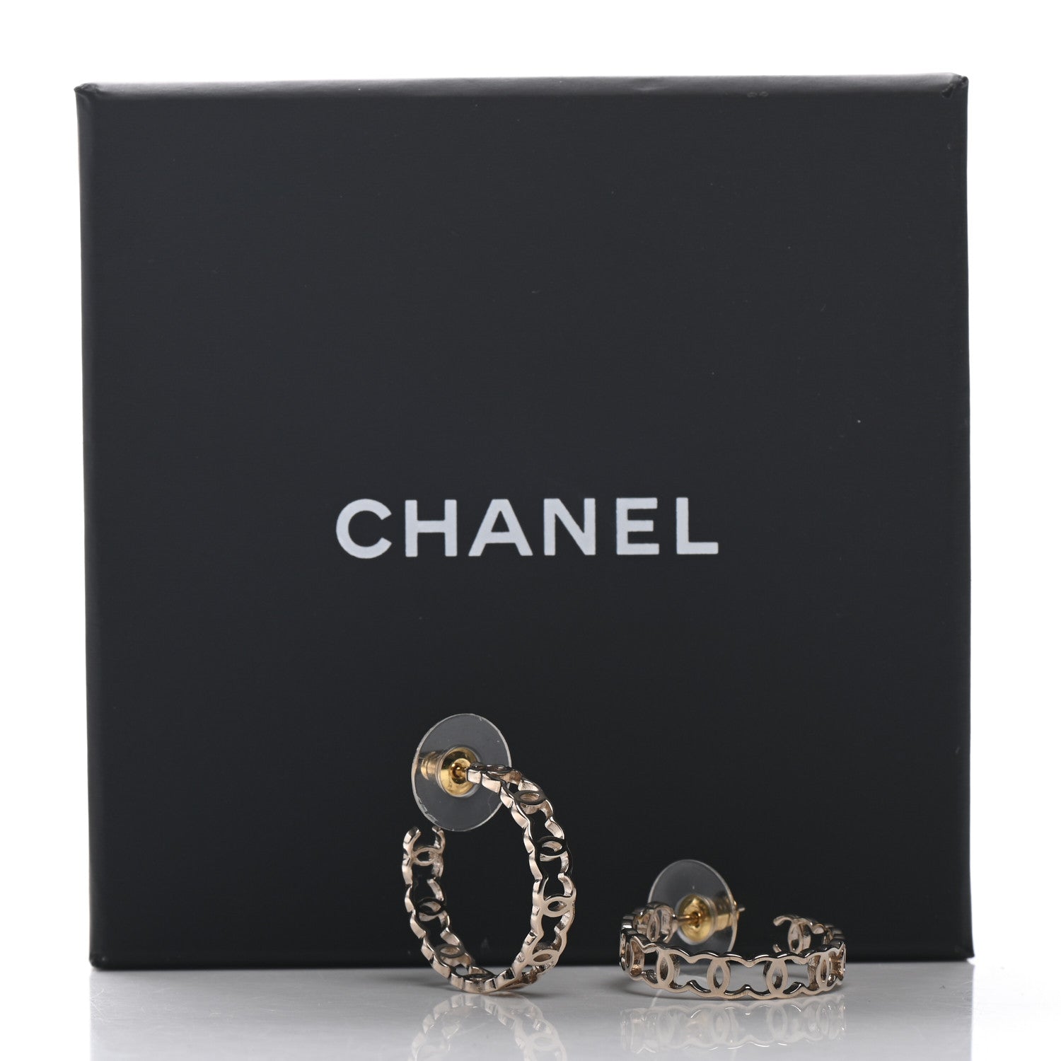 Chanel Metal CC Hoop Earrings Gold 5 of 5