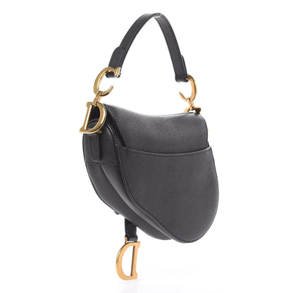 Christian Dior Grained Calfskin Mini Saddle Bag Black 3 of 9