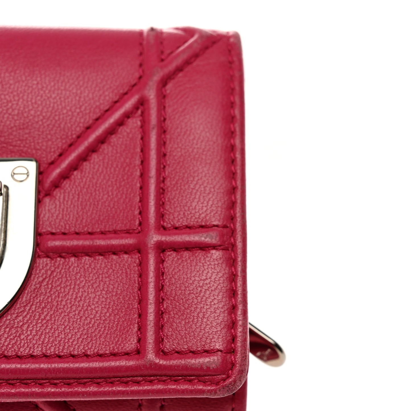 Calfskin Cannage Diorama Nomadene Wallet Fuchsia