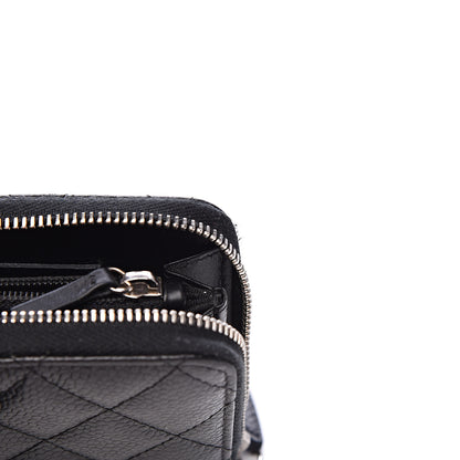 Chanel Caviar Quilted Small Gusset Zip Around Wallet Black 14 of 15