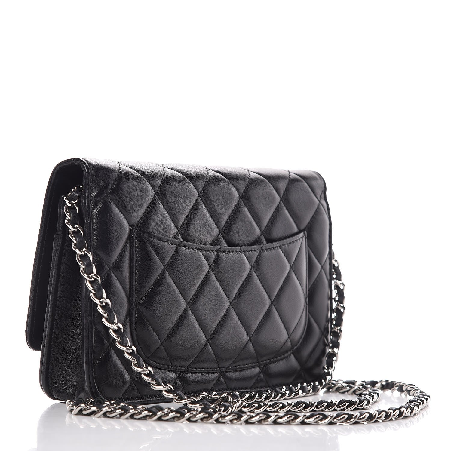 Chanel Lambskin Quilted Wallet On Chain WOC Black 3 of 9