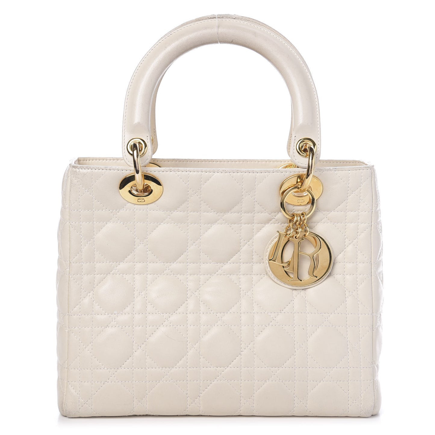 Lambskin Cannage Medium Lady Dior Light Beige