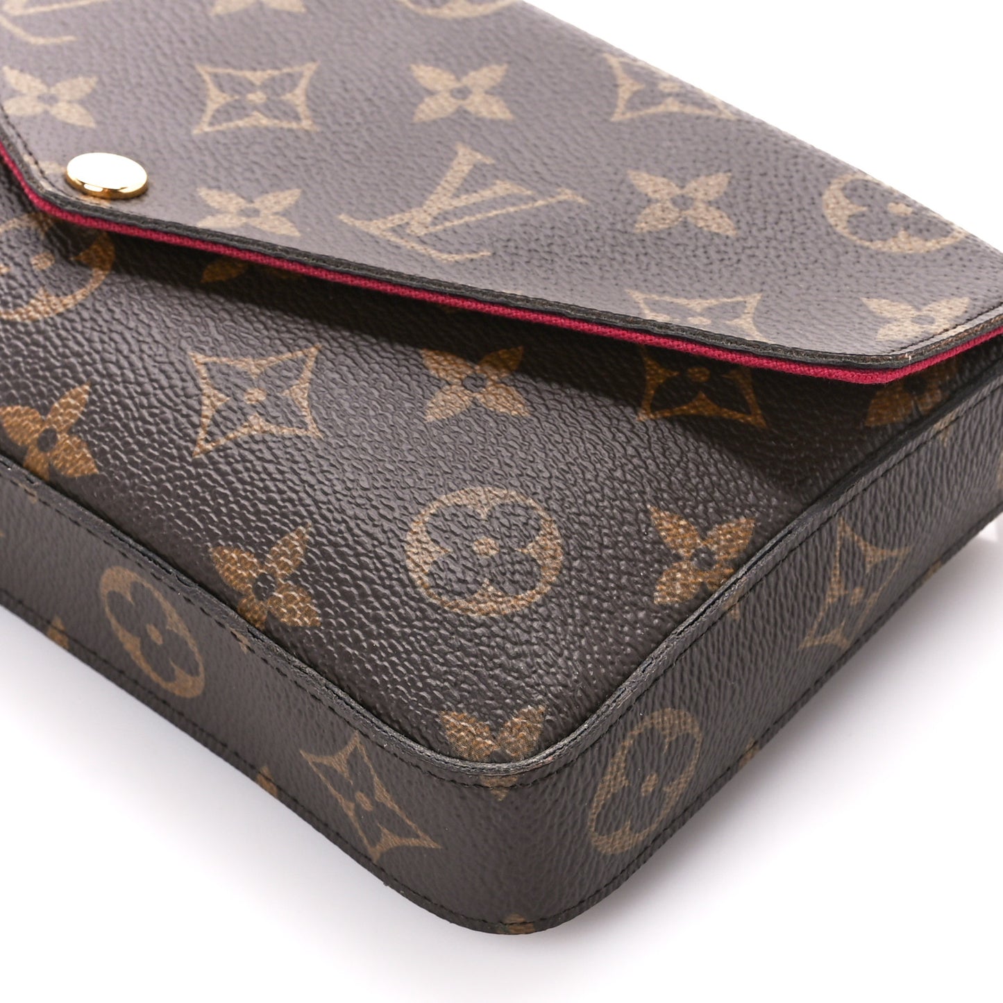 Monogram Pochette Felicie Chain Wallet Fuchsia