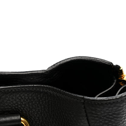 Prada Vitello Daino Side Zip Tote Black 11 of 14