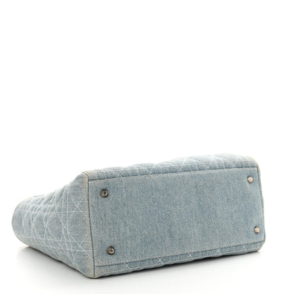 Christian Dior Denim Cannage Medium Lady Dior Light Blue 4 of 12