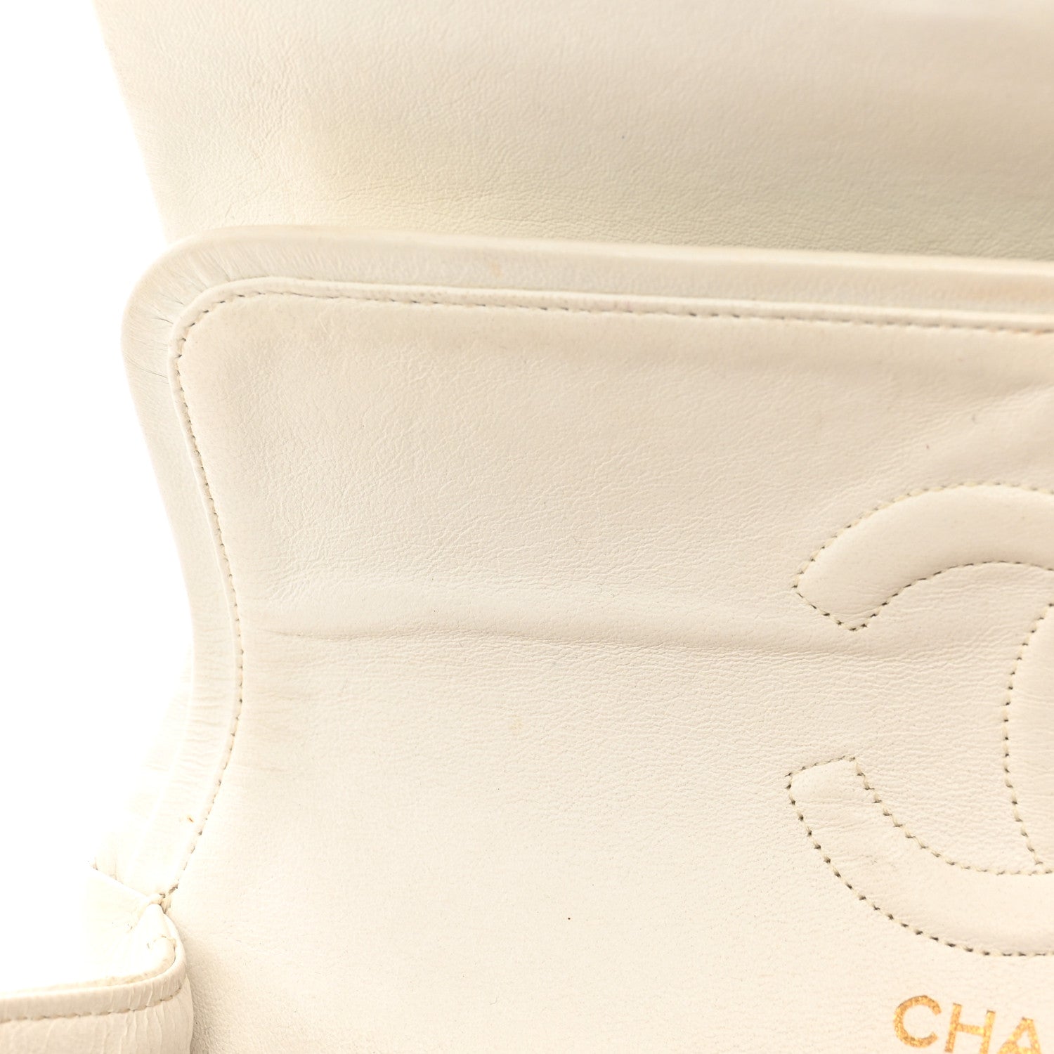 Chanel Lambskin Quilted Medium Double Flap White 14 of 15