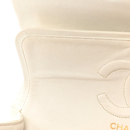 Chanel Lambskin Quilted Medium Double Flap White 14 of 15