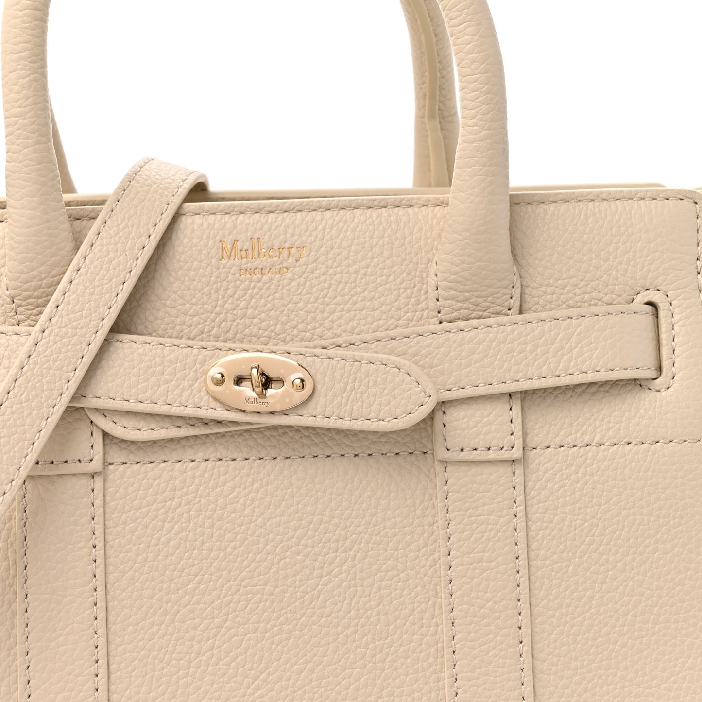 Silky Calfskin Mini Zipped Bayswater Chalk