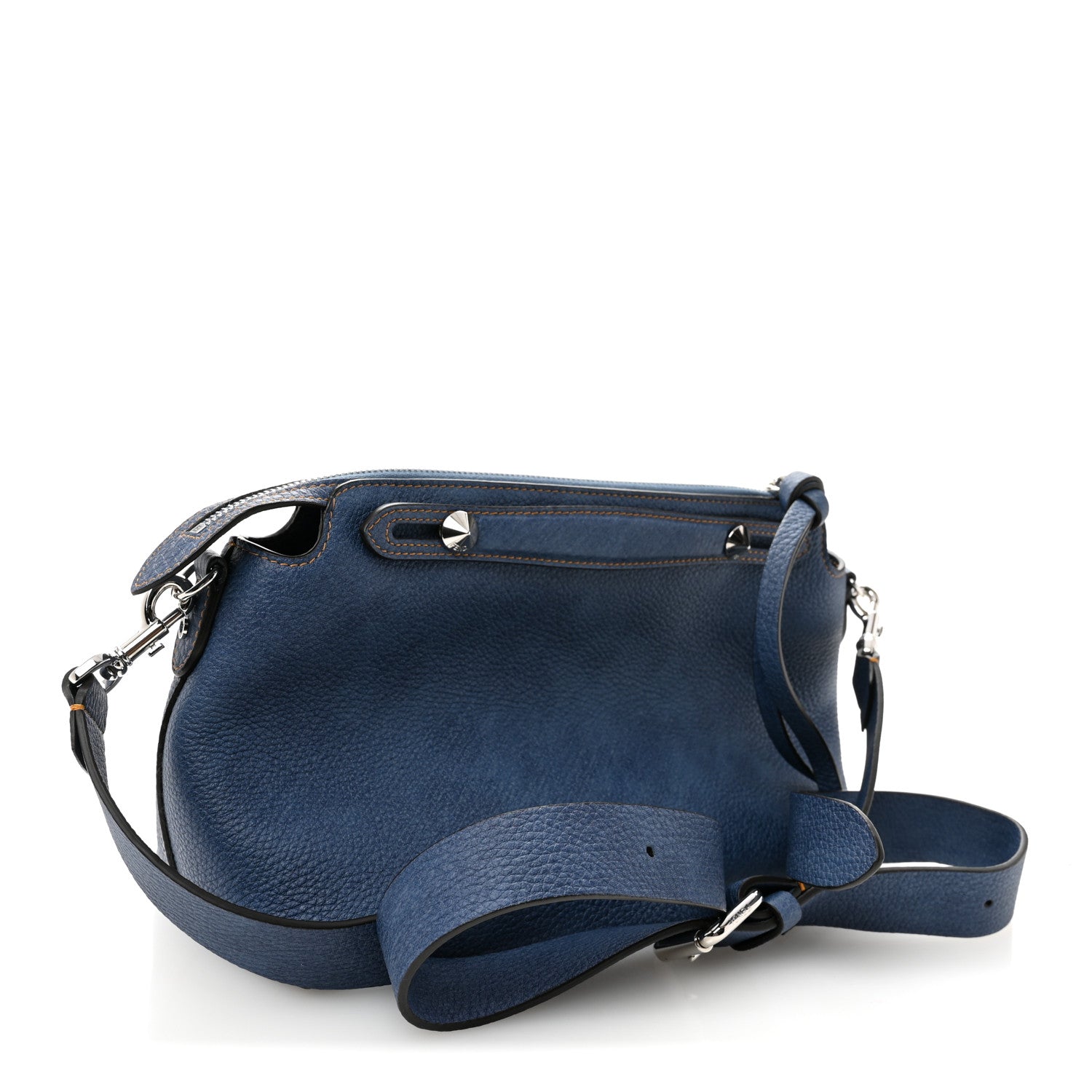 Fendi Cuoio Romano Selleria Denim Effect Medium By The Way Soft Boston Bag Blue 3 of 9
