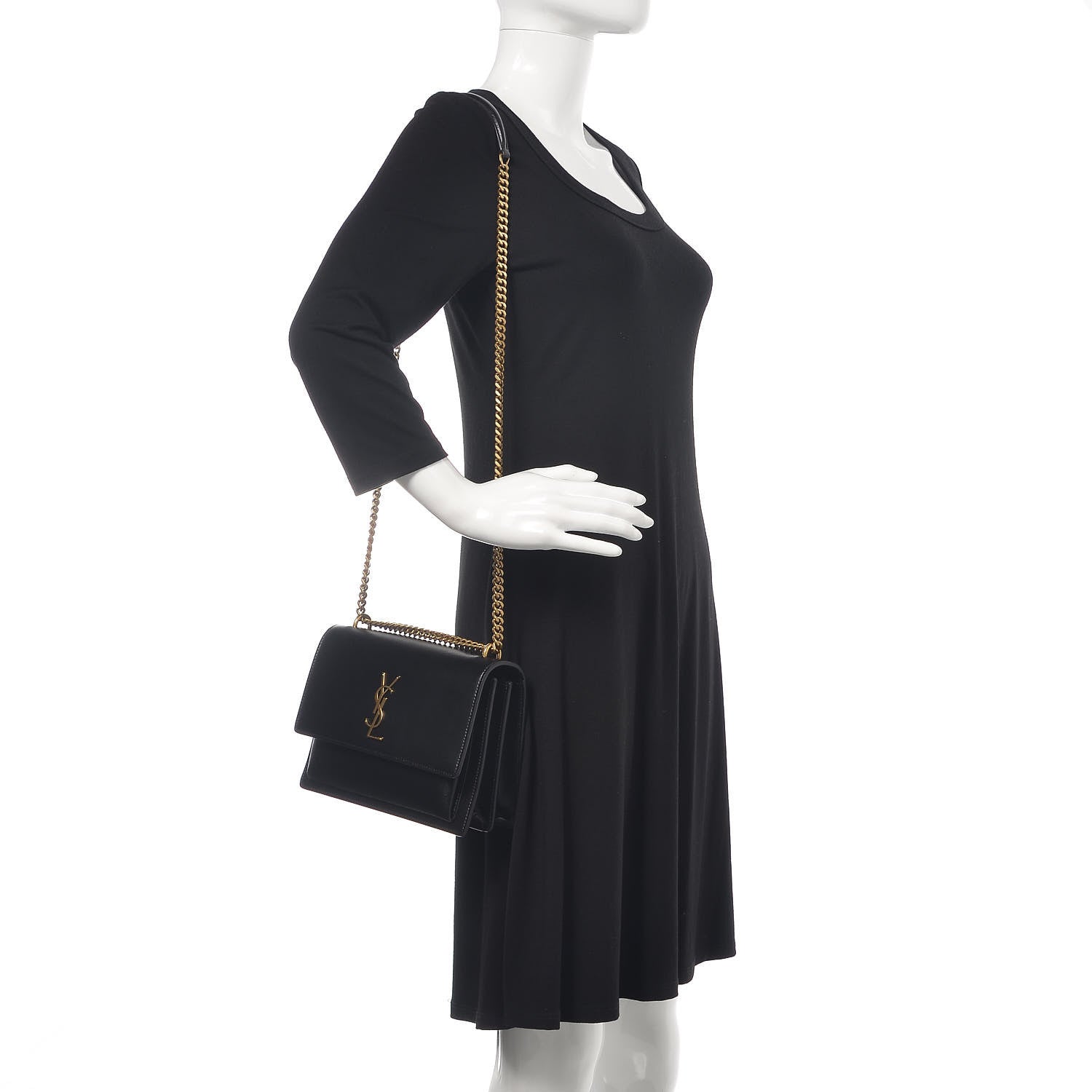 Saint Laurent Calfskin Medium Monogram Sunset Black 2 of 10