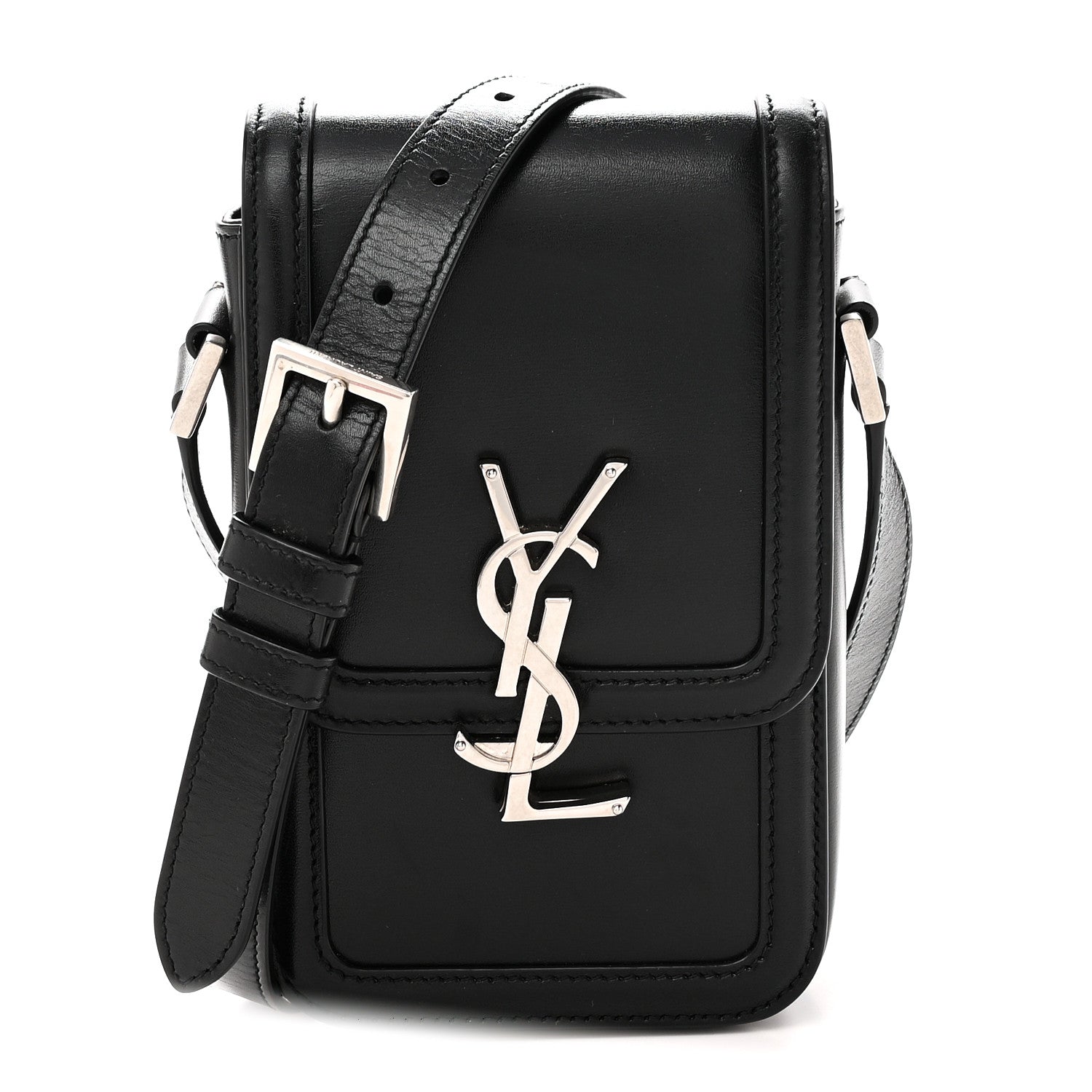 Saint Laurent Smooth Calfskin Mini Solferino Satchel Black 1 of 10